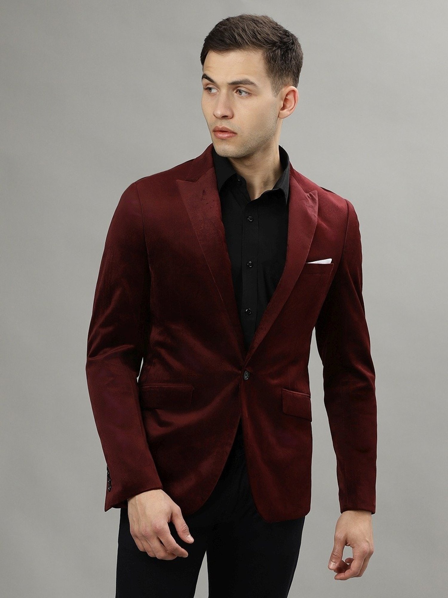 Lindbergh Burgundy Slim Fit Blazer
