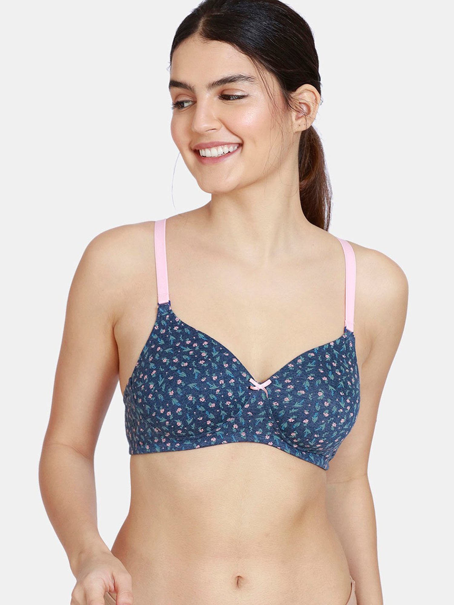 Rosaline by Zivame Blue Non Wired Padded T-Shirt Bra