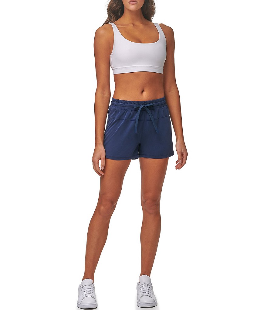 Marc New York Paperbag Waist Sueded Jersey Drawstring Shorts