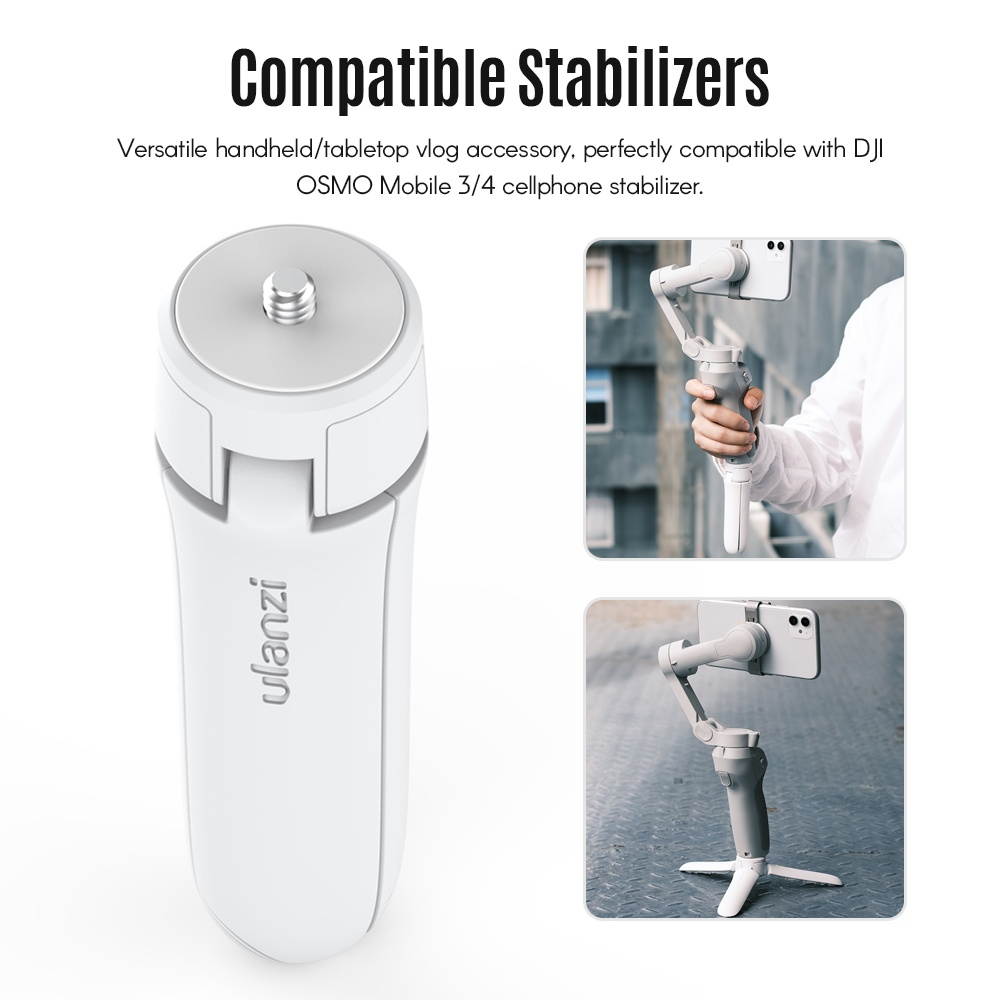 Ulanzi MT-10 Mini Tripod Handheld Monopod Max Loading 2.5KG with 1/4 Inch Screw Mount for Cell Phone ILDC DSLR Action Camera Compatible with DJI OSMO Mobile 3/4 Stabilizer