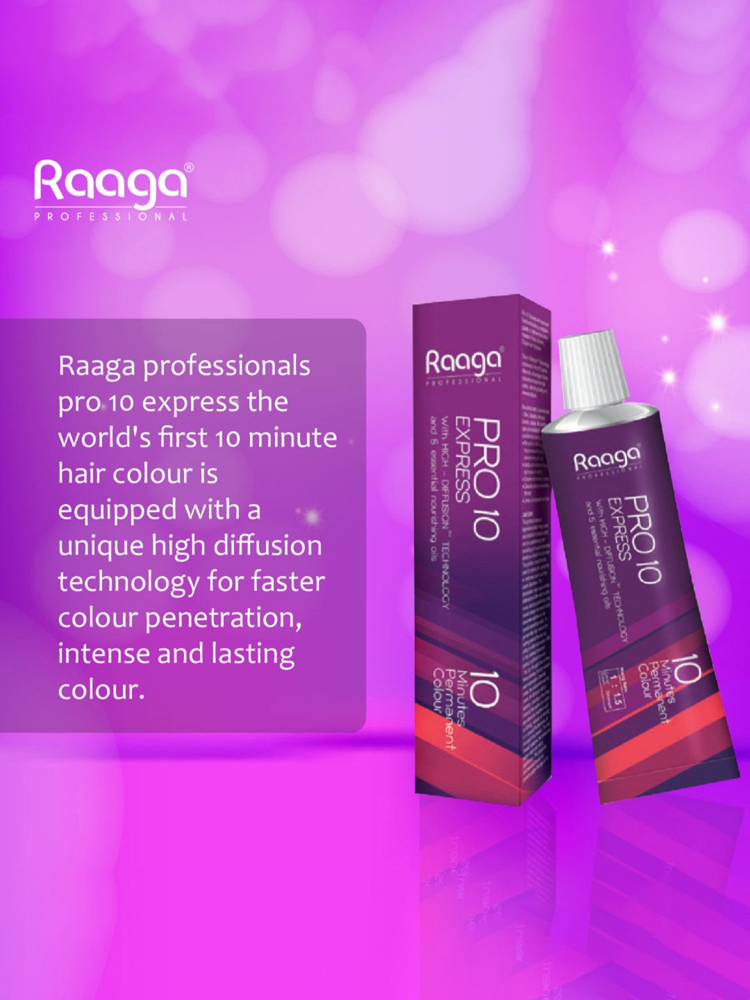 Raaga Professional Pro 10 Express 10 Minutes Permanent Colour Dark Blonde 6 - 90 gm