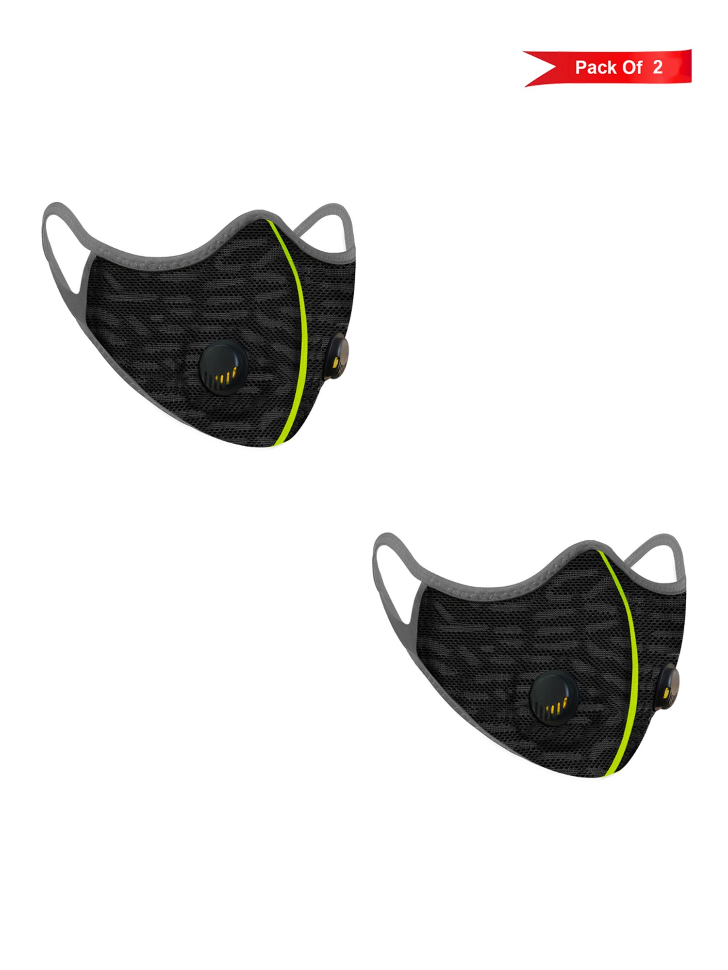 Lioncrown 4 Layered N95 Face Mask with Dural Air Valves - Pack of 2