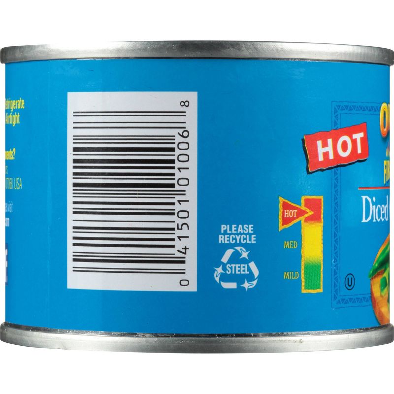 Ortega Hot Diced Green Fire Roasted Chiles 4oz