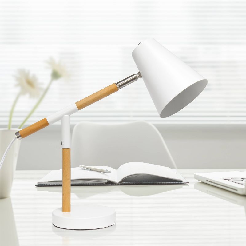 Wooden Pivot Desk Lamp White - Simple Designs
