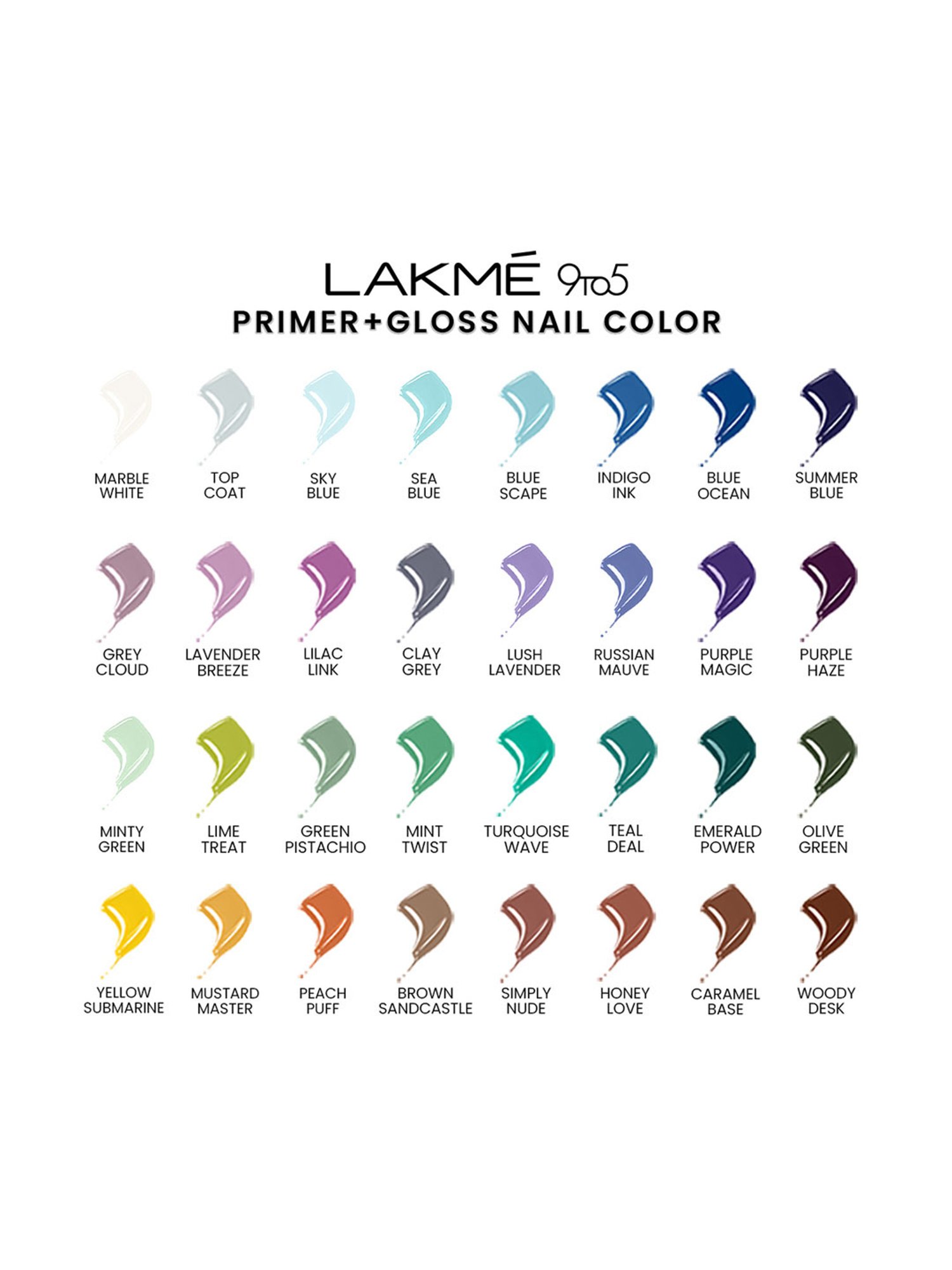Lakme 9to5 Primer + Gloss Nail Color Minty Green - 6 gm