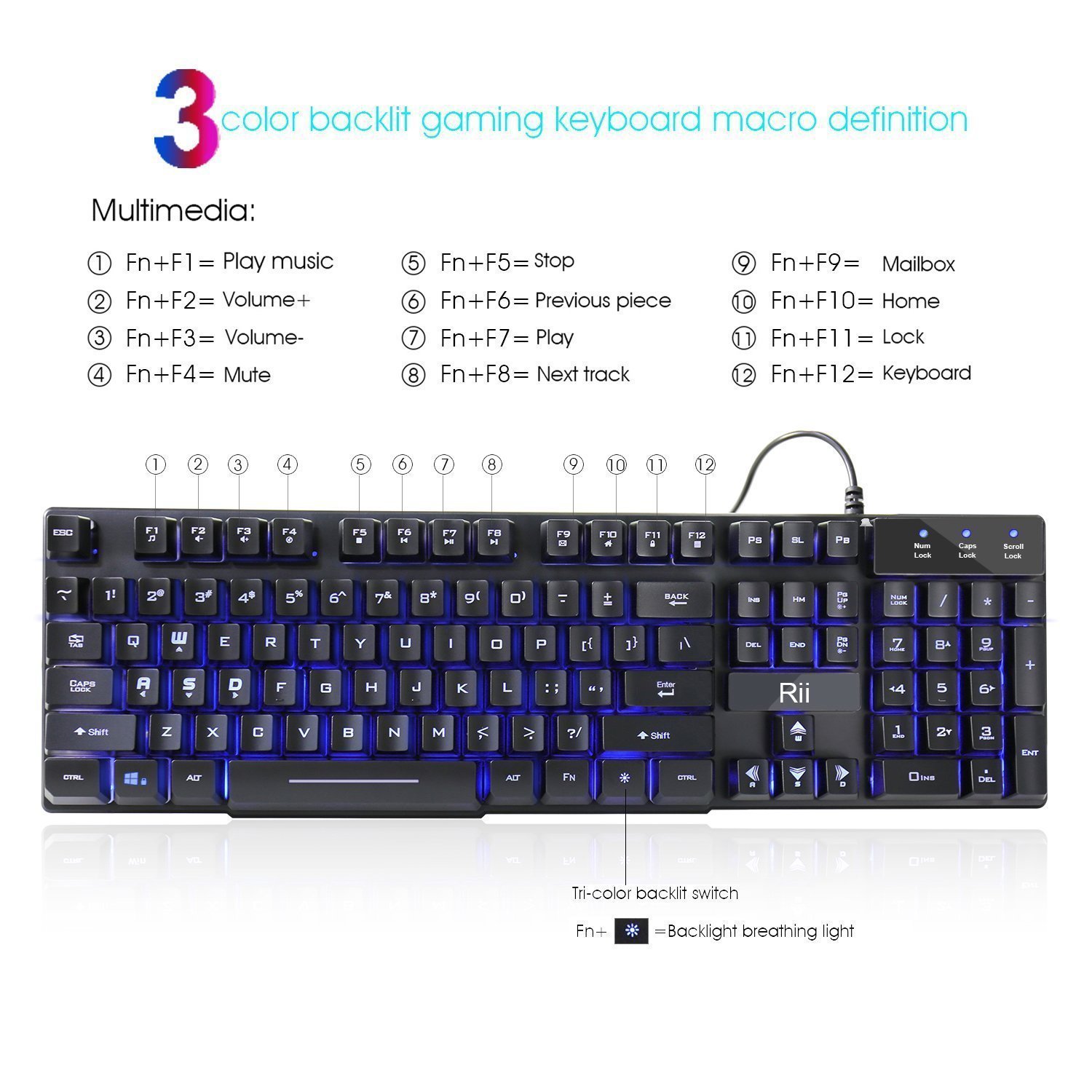 High Performance Gaming Keyboard and Mouse Combo, LED Rainbow Backlit USB Wired Computer Keyboard 104 Key, Spill-Resistant Design, Ergonomic Wrist Rest Keyboard Mouse Set for Windows PC Gamer - Black