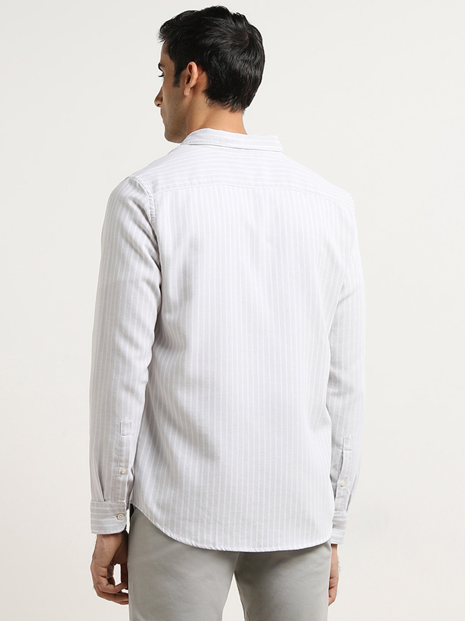 Spykar Blue Cotton Slim Fit Checks Shirt