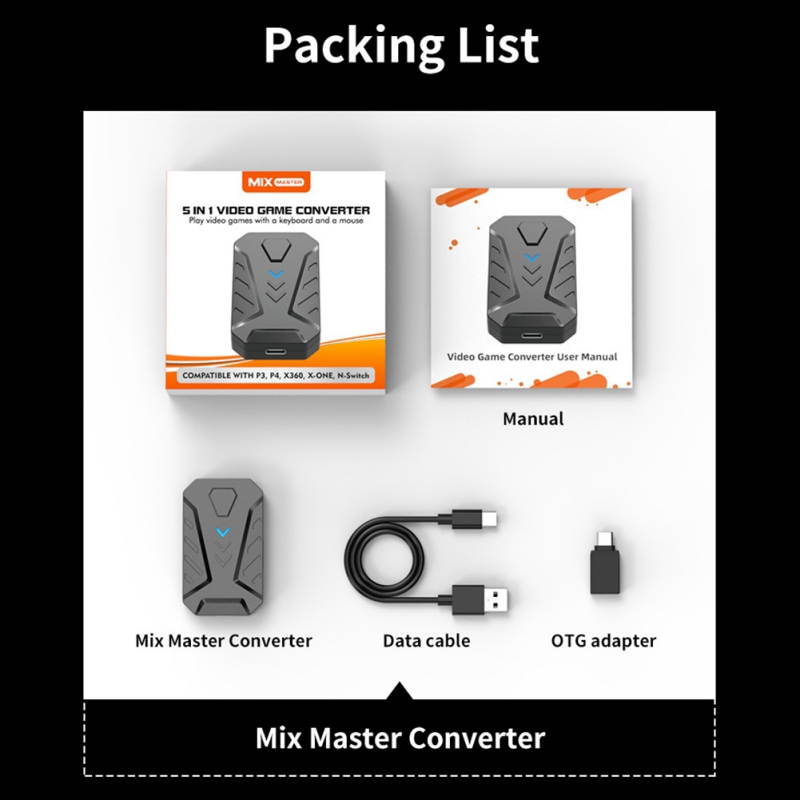 Greatlizard Suitable For PS4 Console Keyboard And Mouse Converter Throne Suitable For PS3/PS4/PS5/XboxONE/Switch Package