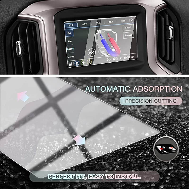 for 2019 2020 2021 Silverado 1500 Infotainment 3 Car Touchscreen Navigation Touch Screen Protector, HD Clear Tempered Glass 9H Scratch Resistance (7IN)