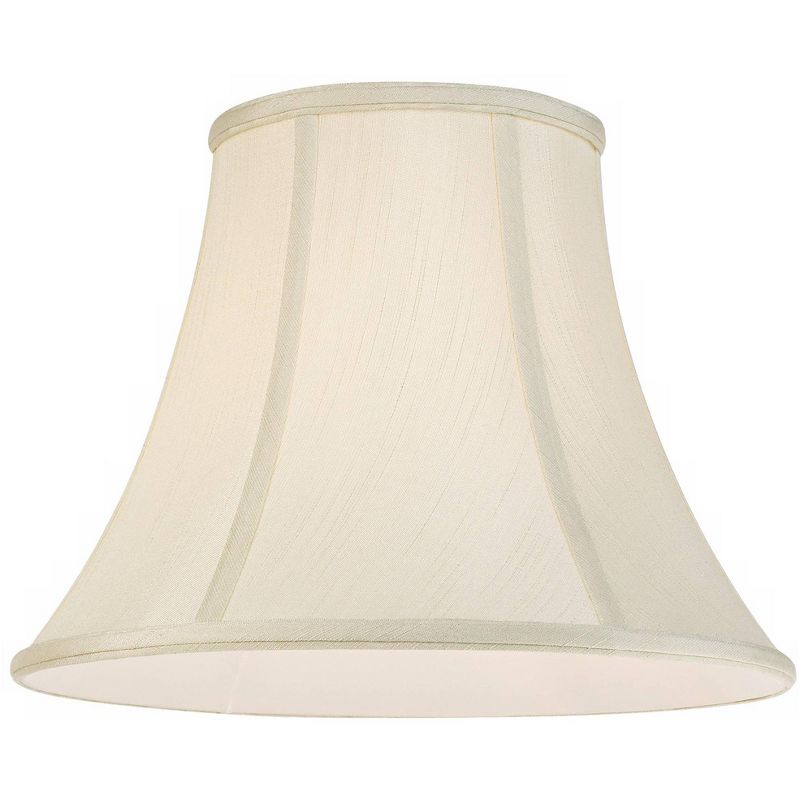 Imperial Shade Creme Medium Bell Lamp Shade 7" Top x 14" Bottom x 11" Slant x 10.5" High (Spider) Replacement with Harp and Finial