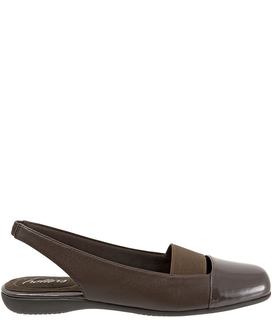 Trotters Sarina Square Cap-Toe Slingback Flats