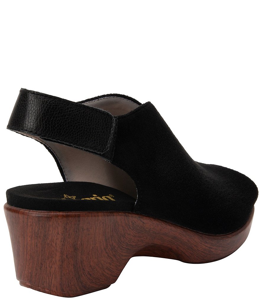 Alegria Rosie Suede Peep Toe Wedge Slingback Pumps