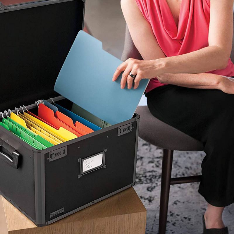 Vaultz Locking File Chest Letter/Legal - Black Vinyl