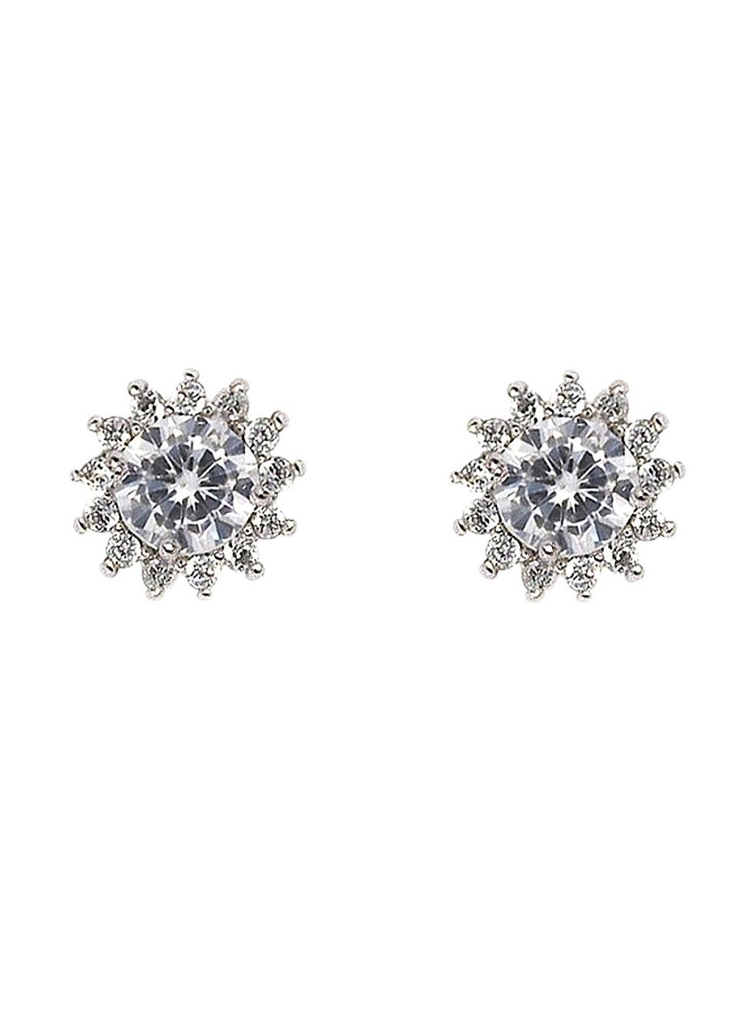 GIVA 92.5 Sterling Silver Zircon Floral Earrings for Women
