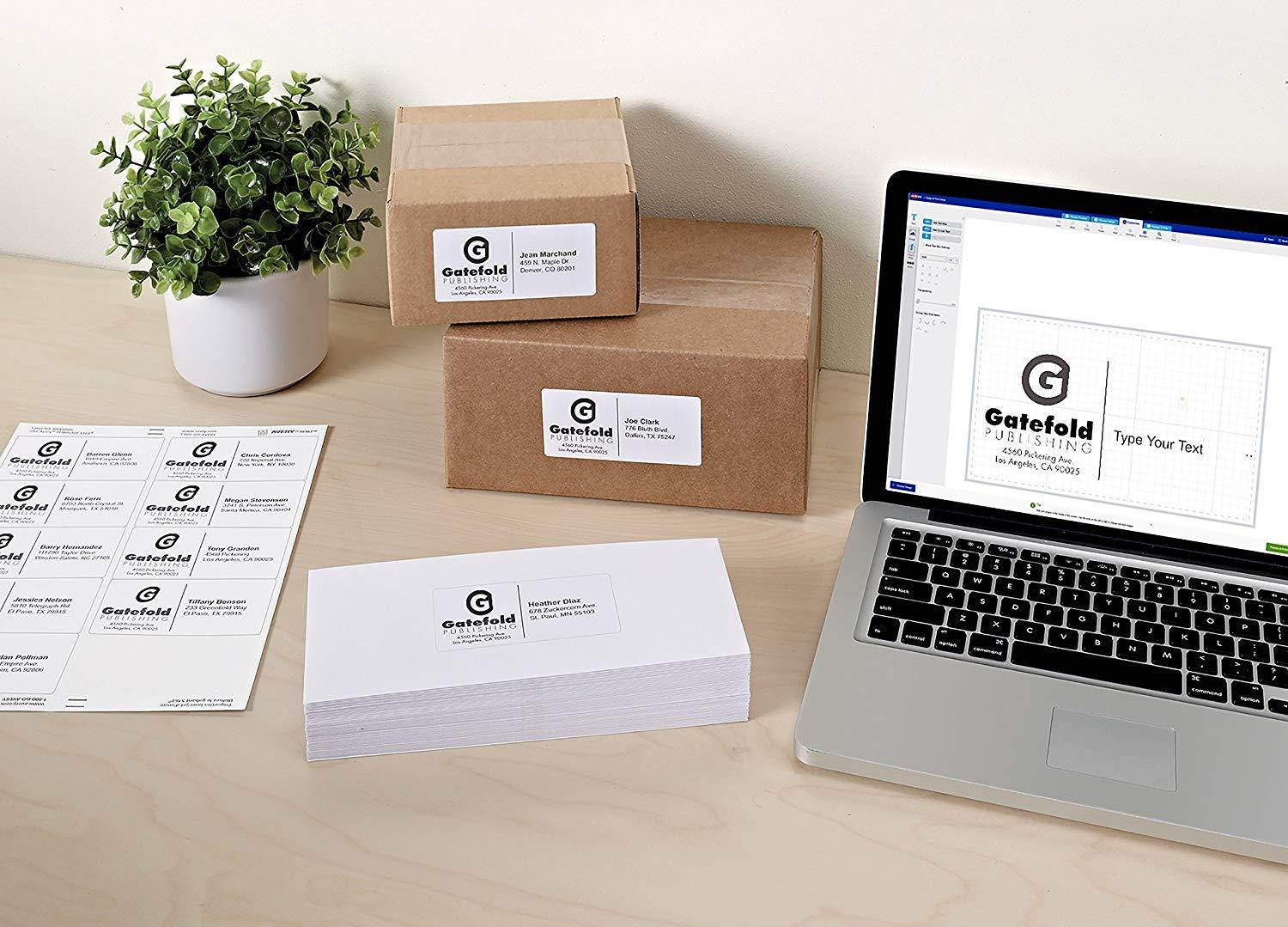 Avery Shipping Address Labels, Laser Printers, 1,000 Labels, 2x4 Labels, Permanent Adhesive, TrueBlock (5163)