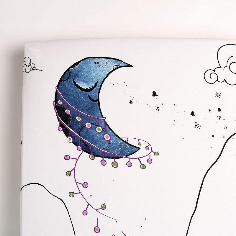 JumpOff Jo Fitted Mini Crib Sheet, Cotton Crib Sheet for Miniature Sized Crib Mattresses, Hypoallergenic and Breathable, 24" x 38", Llama and Mama