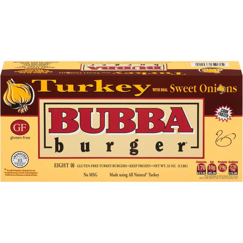 BUBBA Burger Turkey Burger with Sweet Onions - Frozen - 32oz
