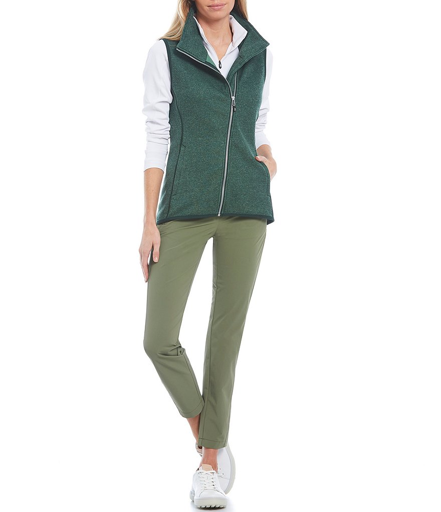 Cutter & Buck Mainsail Sweater-Knit Fleece Stand Collar Full Zip Vest