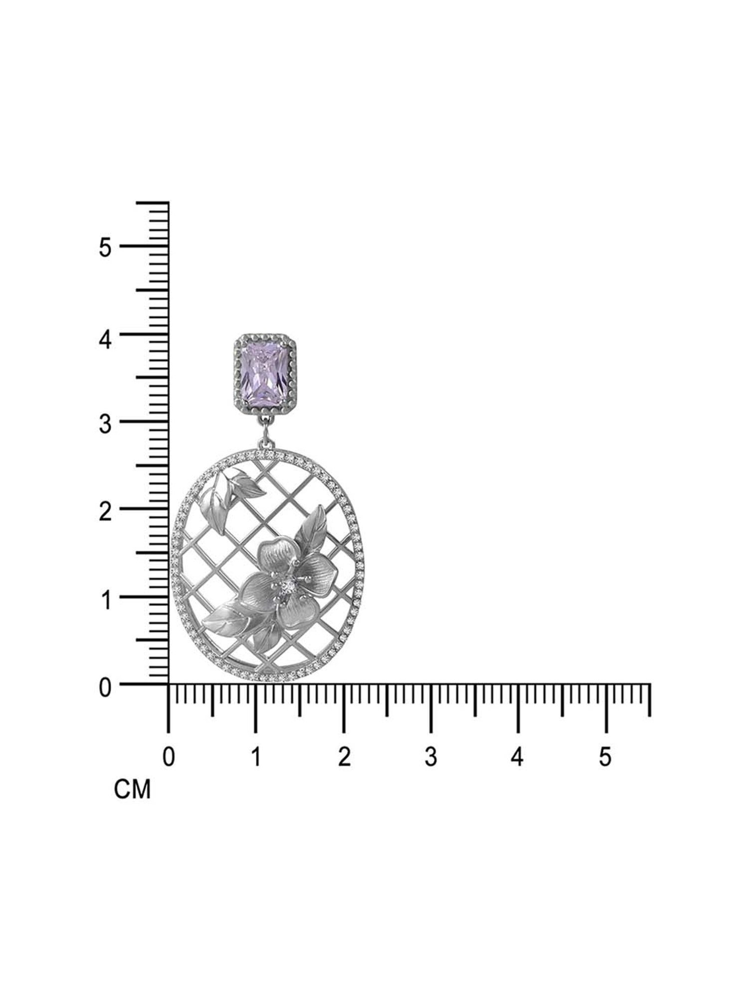 Rihi by P.C. Chandra Jewellers 92.5 Sterling Silver Oval Drop Earrings for Women & Girls