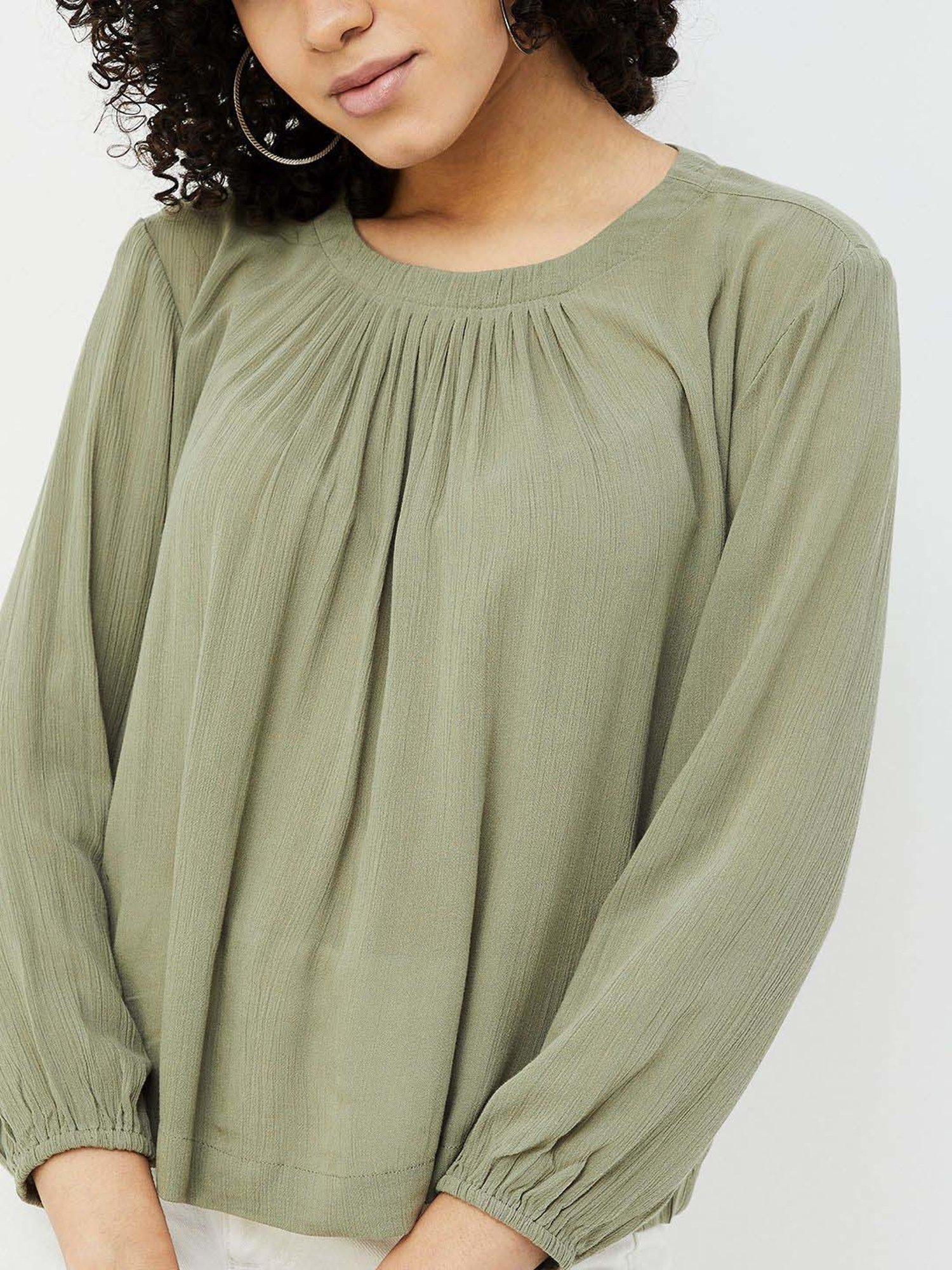 Fame Forever by Lifestyle Green Plain Top
