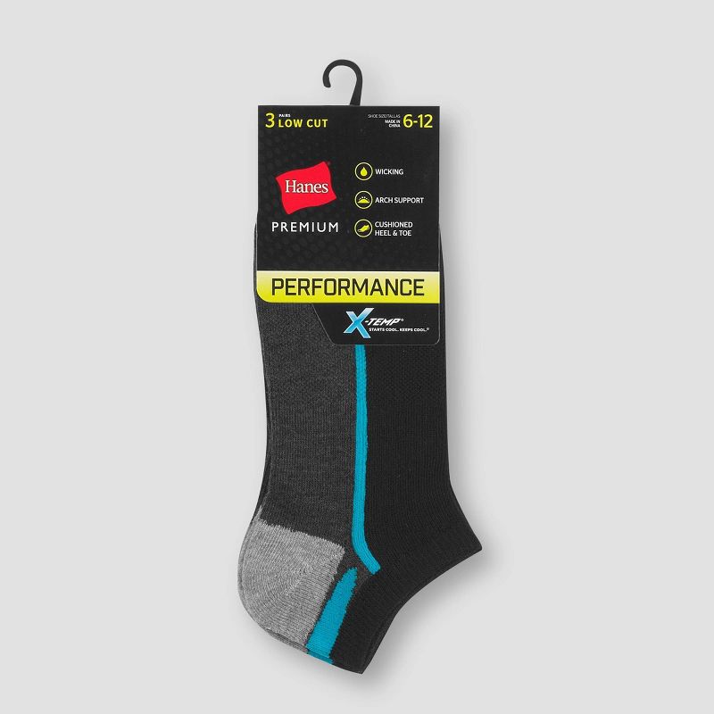 Men's Hanes Premium Performance Low Cut Socks 3pk - Colors May Vary 6-12