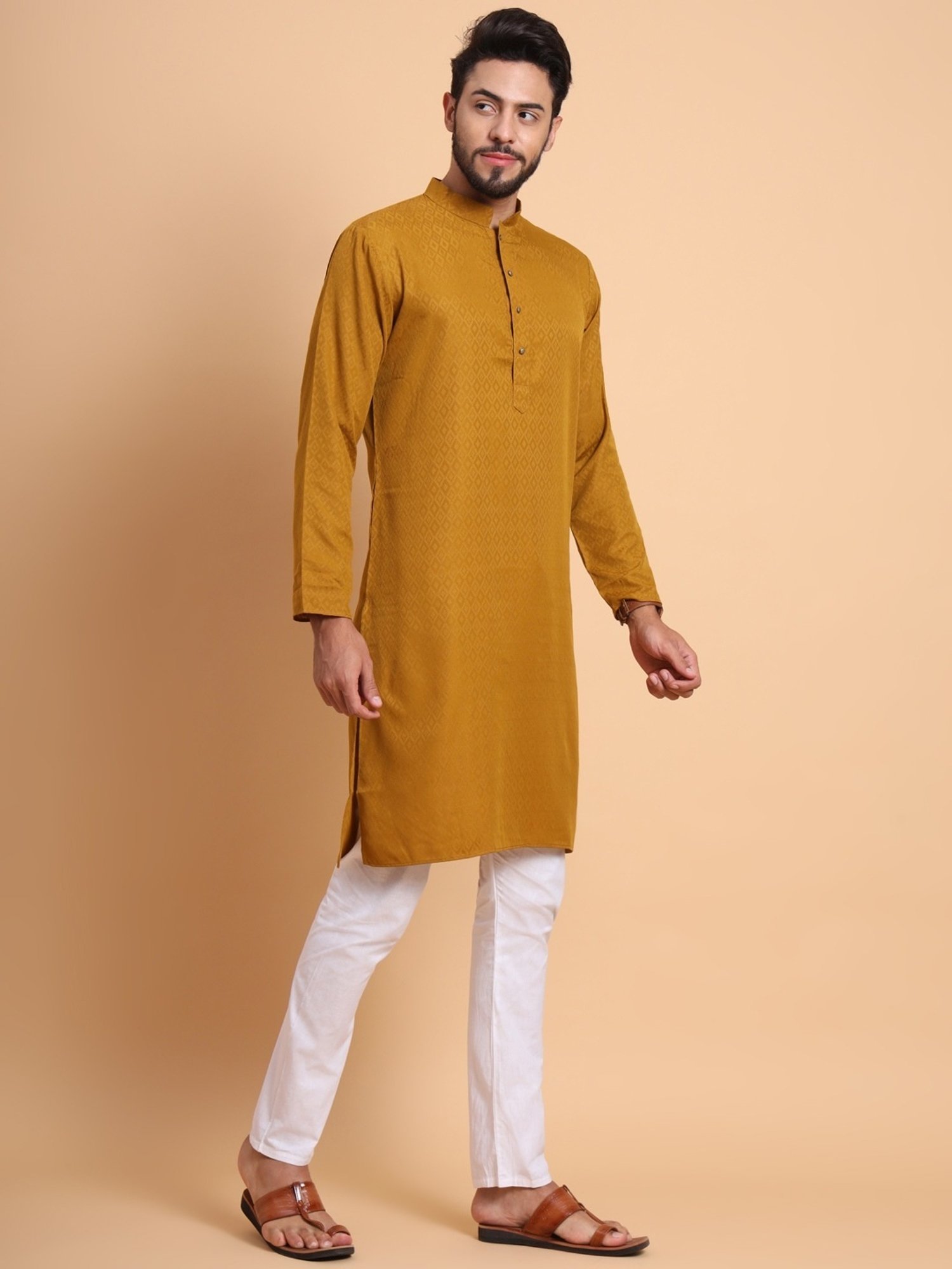 SWAGG INDIA Mustard Regular Fit Kurta