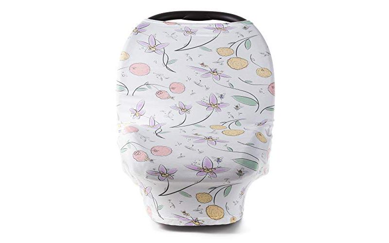 JumpOff Jo Stretchy Car Seat Cover and Canopy, Nursing and Privacy Cover, Fairy Blossom
