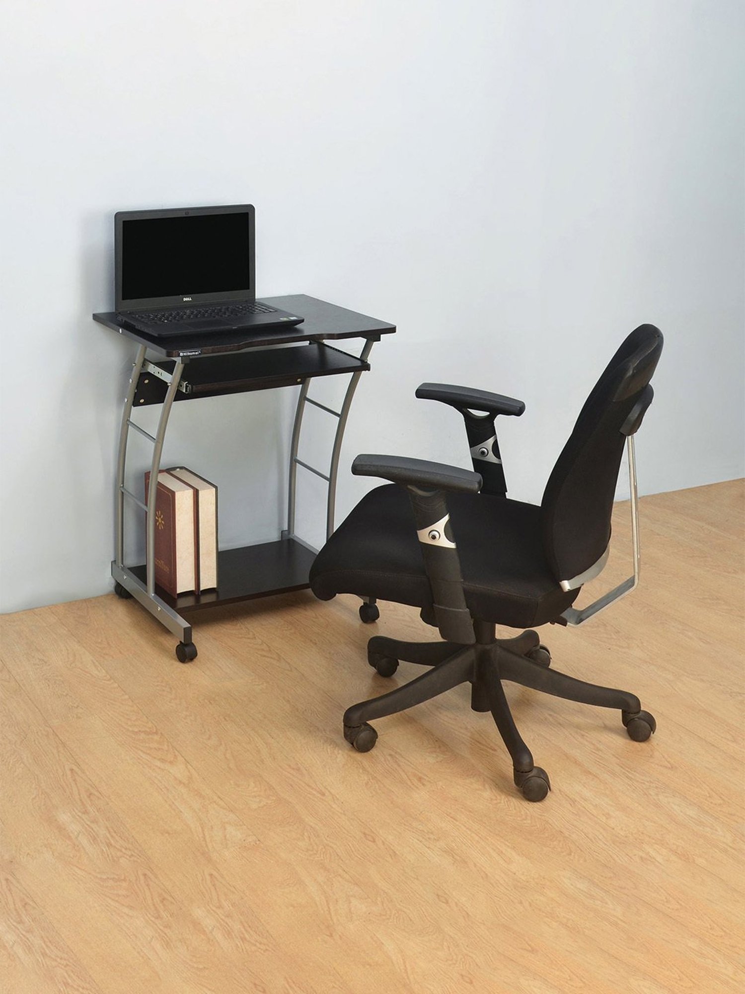 Nilkamal Leo Black & Walnut Brown Engineered Wood Computer Table