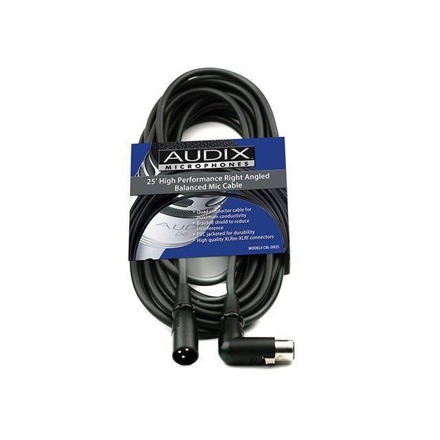 Audix CBLDR25 25' (7.62m) XLR Male to Right Angle XLR Female Mic Cable