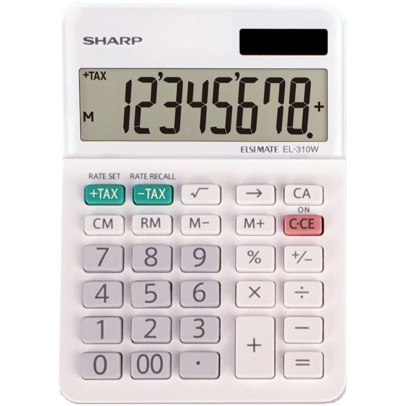 Sharp EL-310WB Mini Desktop Calculator 8-Digit LCD EL310WB