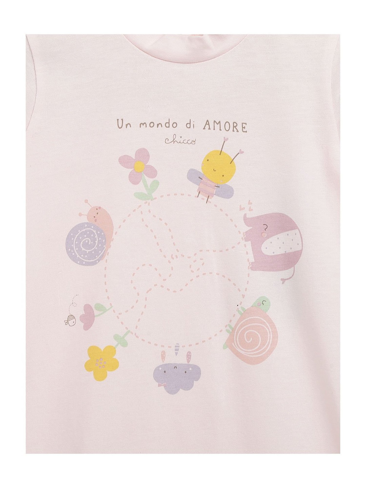 Chicco Kids Light Pink Printed Bodysuit, Bib with Hat Gift Set