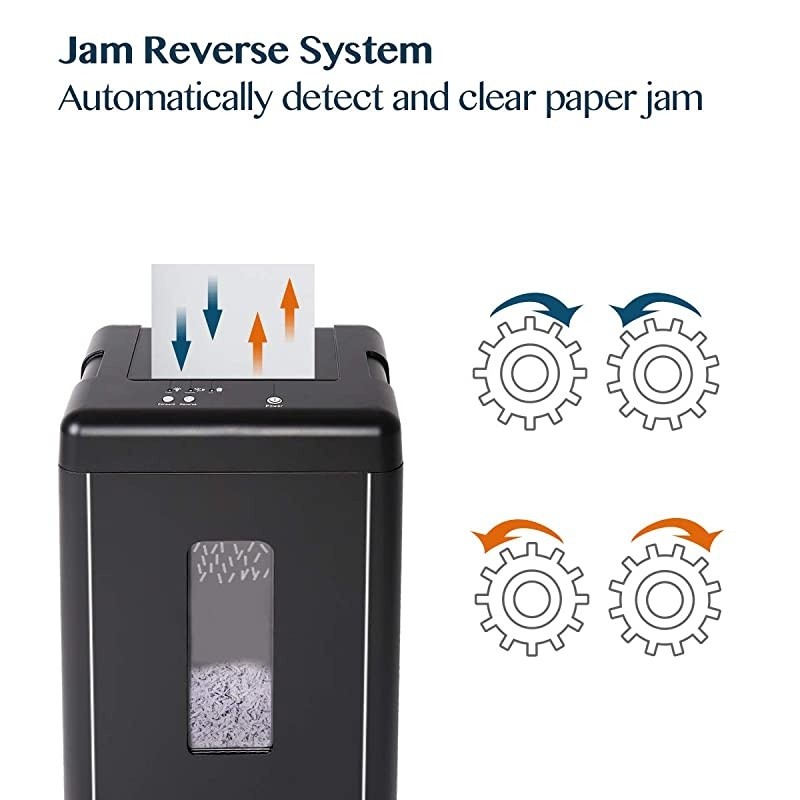 15Sheet Super Micro Cut High Security Level P5 Heavy Duty PaperCDCard Shredder for Home Office Ultra Quiet by ManganeseSteel Cutter and 8 Gallons Pullout Waste Bin SD9520 Black ETL