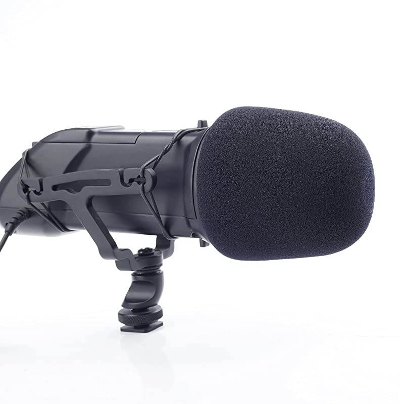 F33 Acoustic Foam Microphone Windscreen 2 Pack for Large Diameter Handheld Mics and Portable Recorders Inner Size 46mm Diameter x 66mm Length