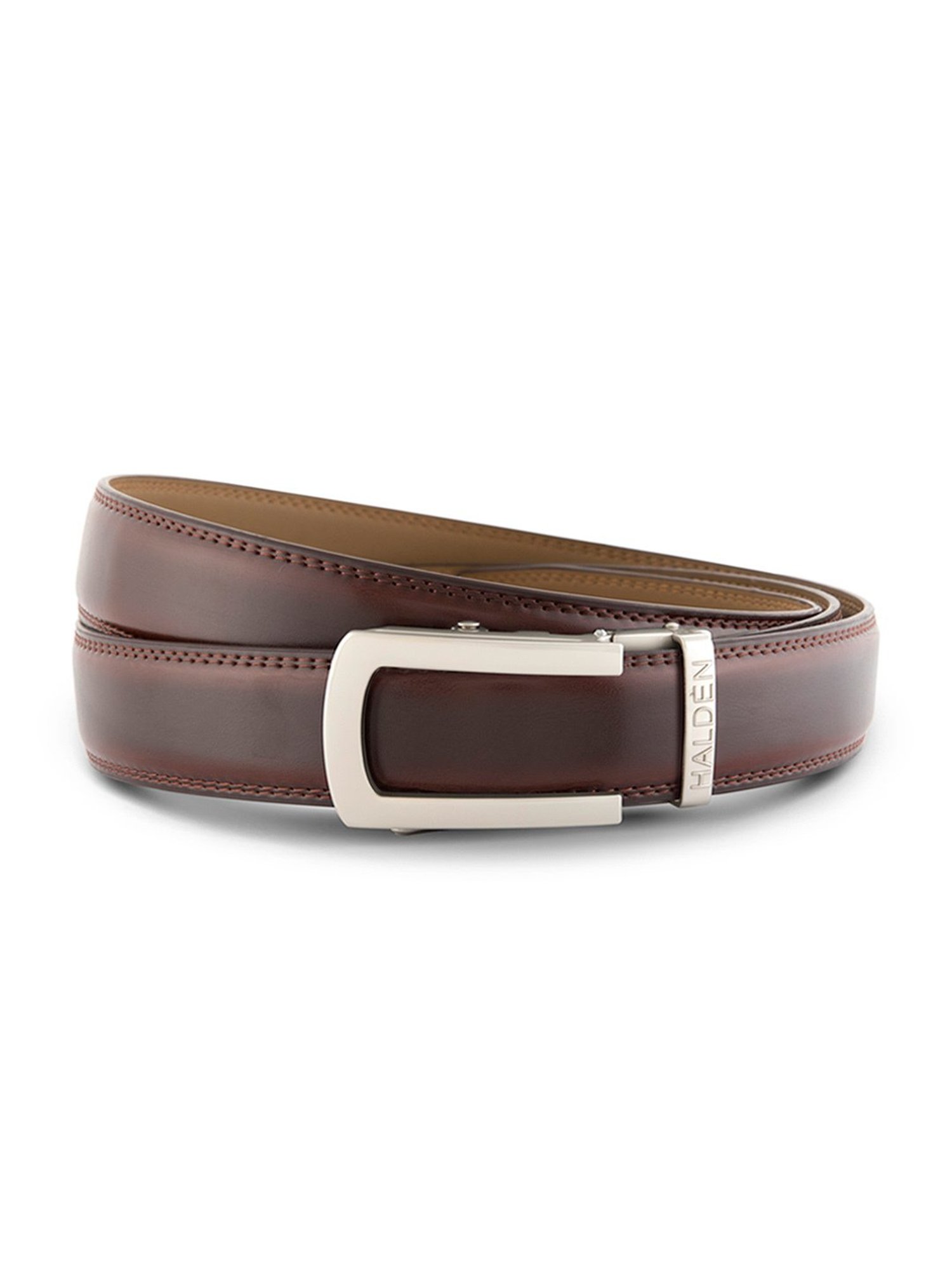 Halden Brown Burley Formal Belt With Classic Pearl Buckle