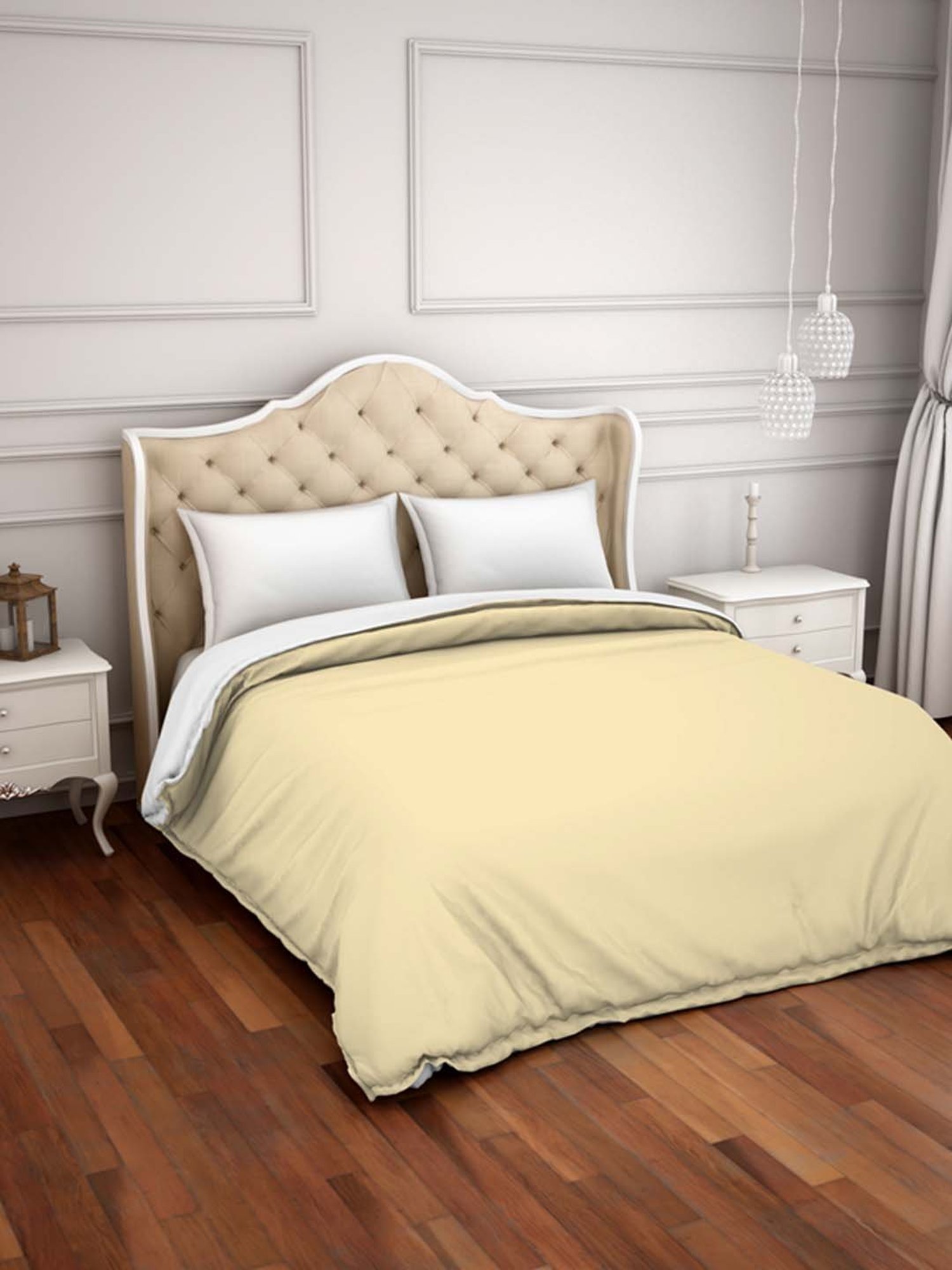 Spaces Hygro Cream Cotton 300 TC Duvet Cover - Set of 1