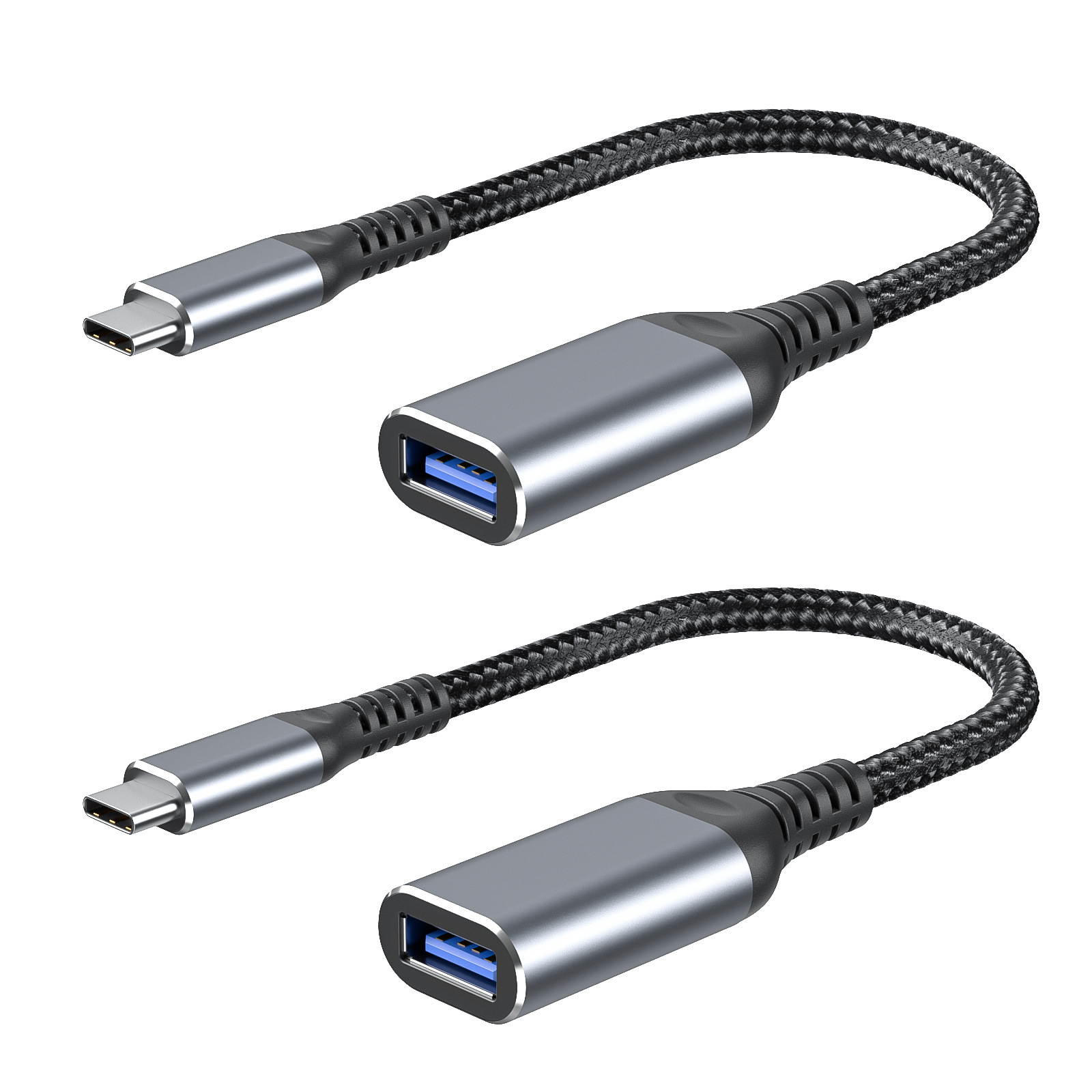 USB C to USB Adapter Type C OTG Cable USB C Male to USB 3.0 A Female Cable Connector ( 2 PACK)