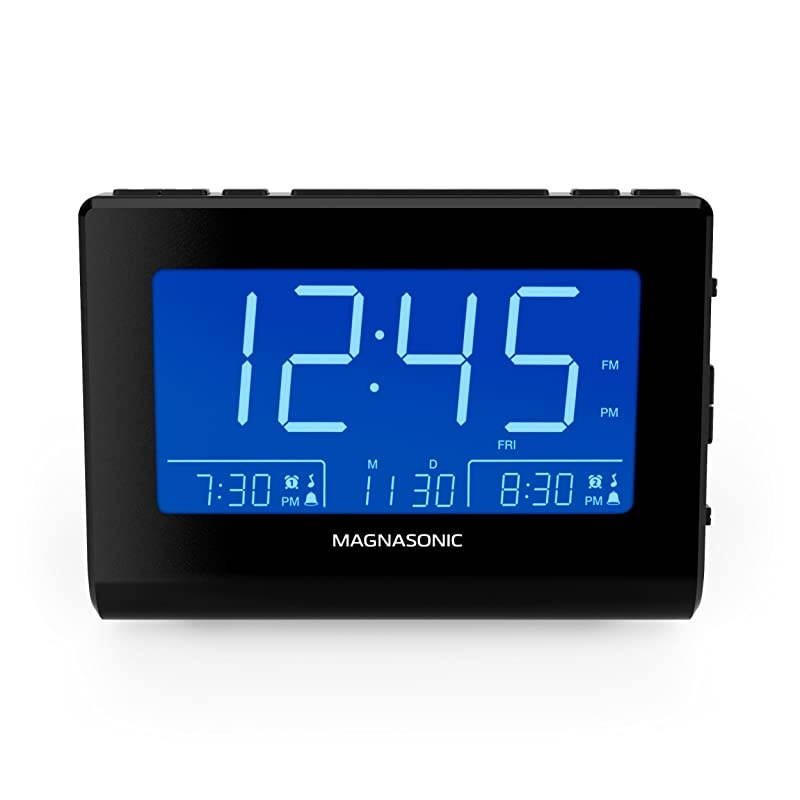 Alarm Clock Radio with USB Charging for Smartphones amp Tablets Auto Dimming Dual Gradual Wake Alarm Battery Backup Auto Time Set Large 48quot LED Display AMFM CR63