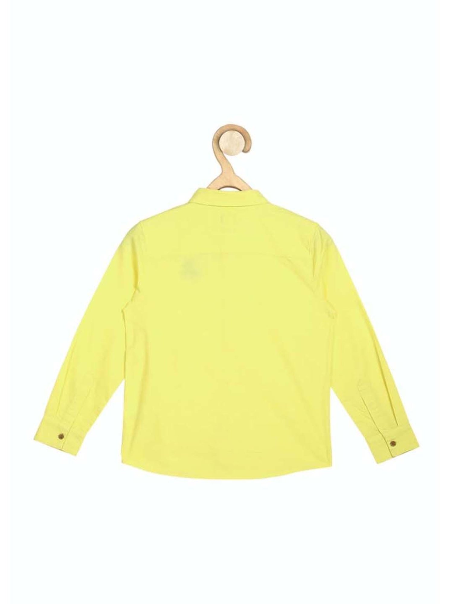 Allen Solly Kids Yellow Regular Fit Full Sleeves Shirt