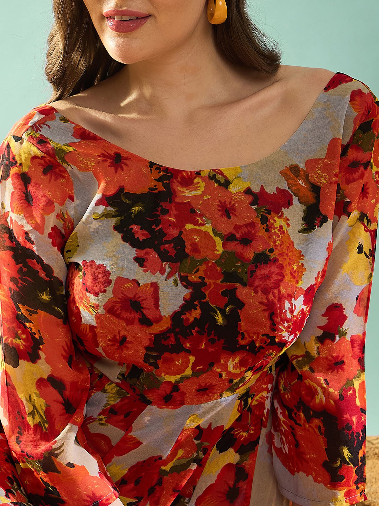 PANIT Multicolor Floral Print Ethnic Dress