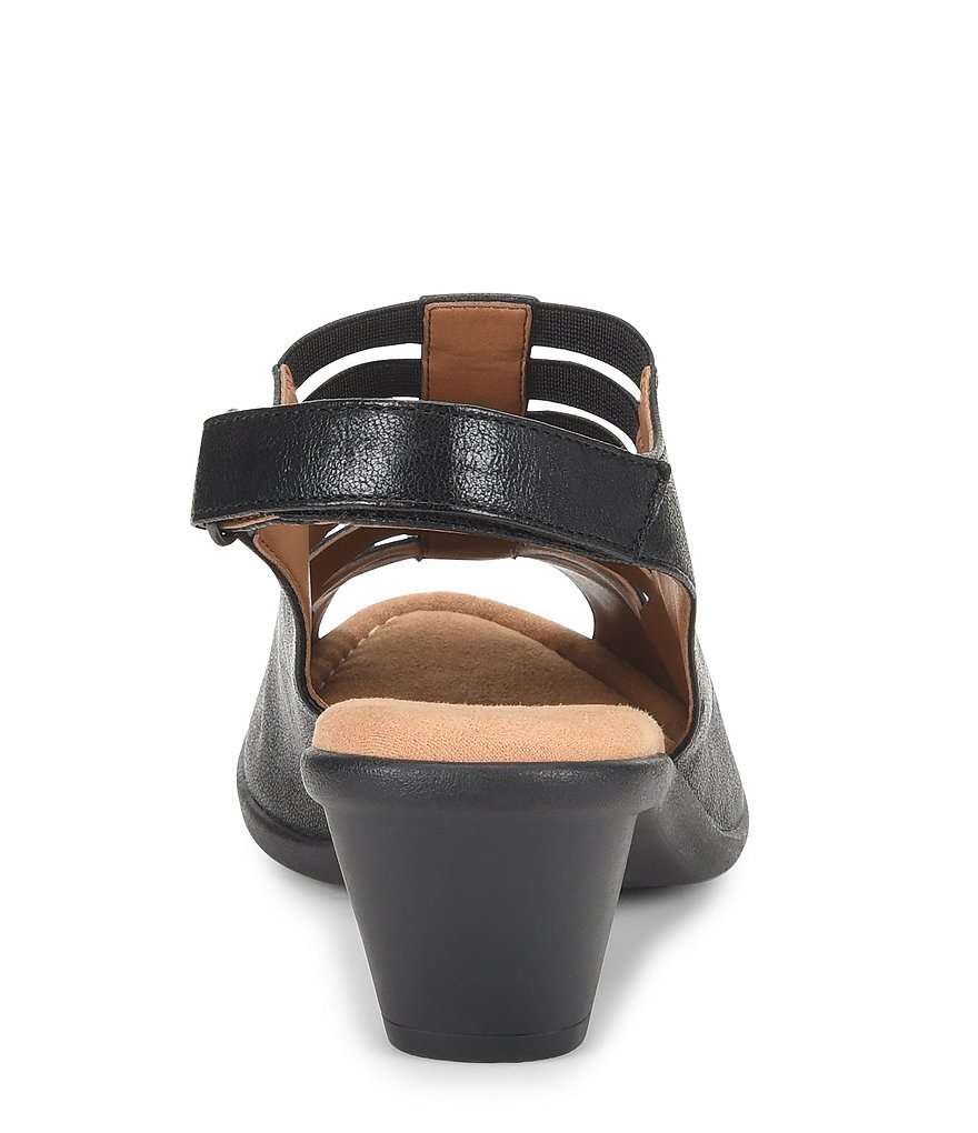 Comfortiva Faye Leather Block Heel Sandals