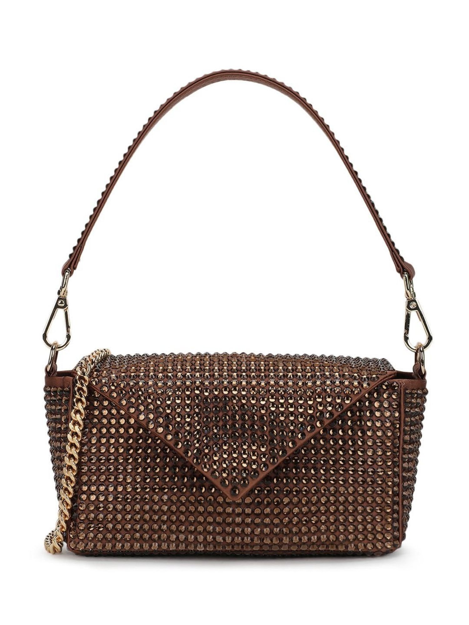 Gedebe Brown My Love Crystal Smoked Topaz Small Shoulder Bag