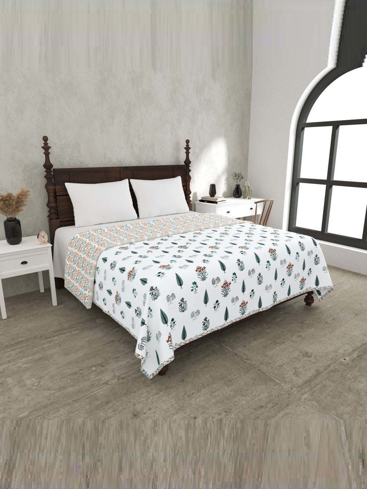 JaipurFabric Dark Green Cotton 150 GSM Reversible Ac Dohar