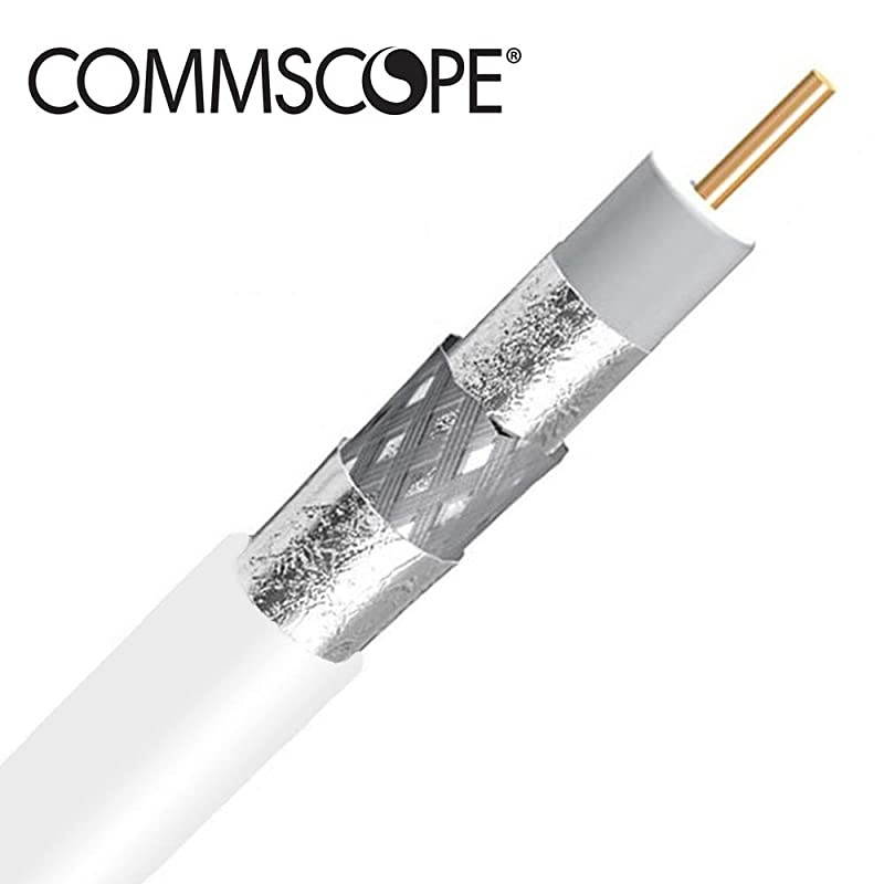 RG 6 Type 77 Braid Trishield Video Coaxial Cable White Jacket 1000 ft 305 m Made in USA
