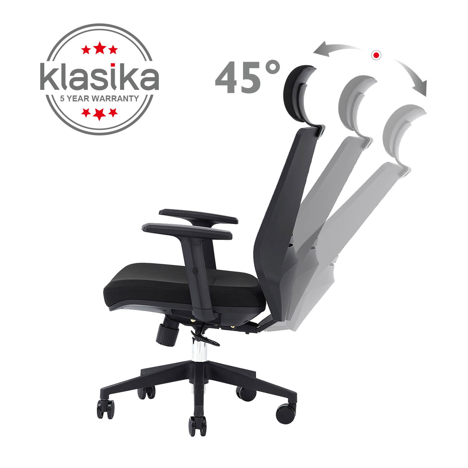 Ergonomic Office Chair with Height Adjustable Back and Lumbar Support Swivel Fabric Seat for Computer Home Desk