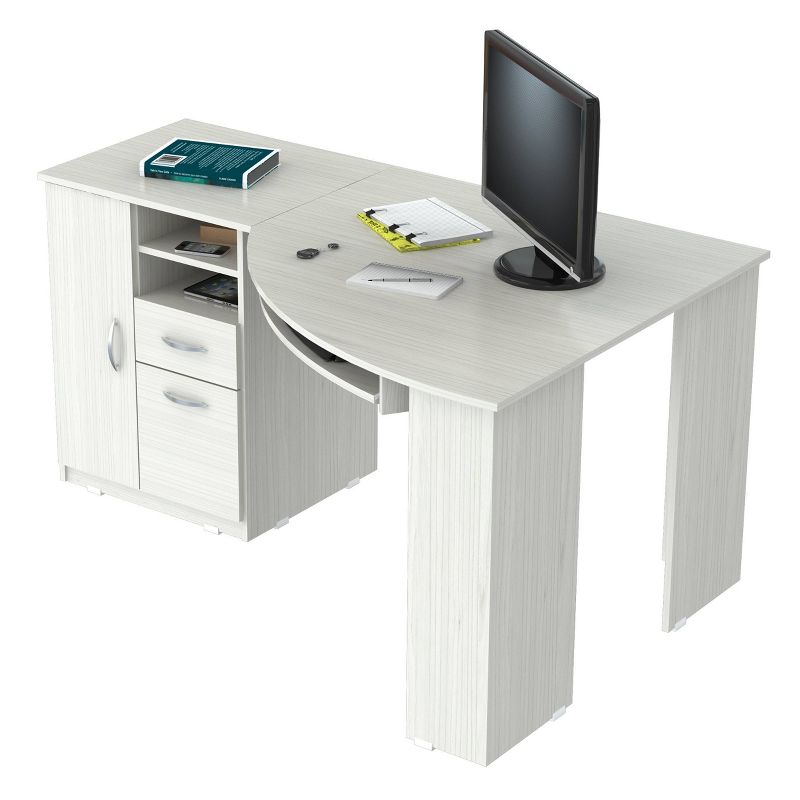 Corner Computer Desk Washed Oak - Inval