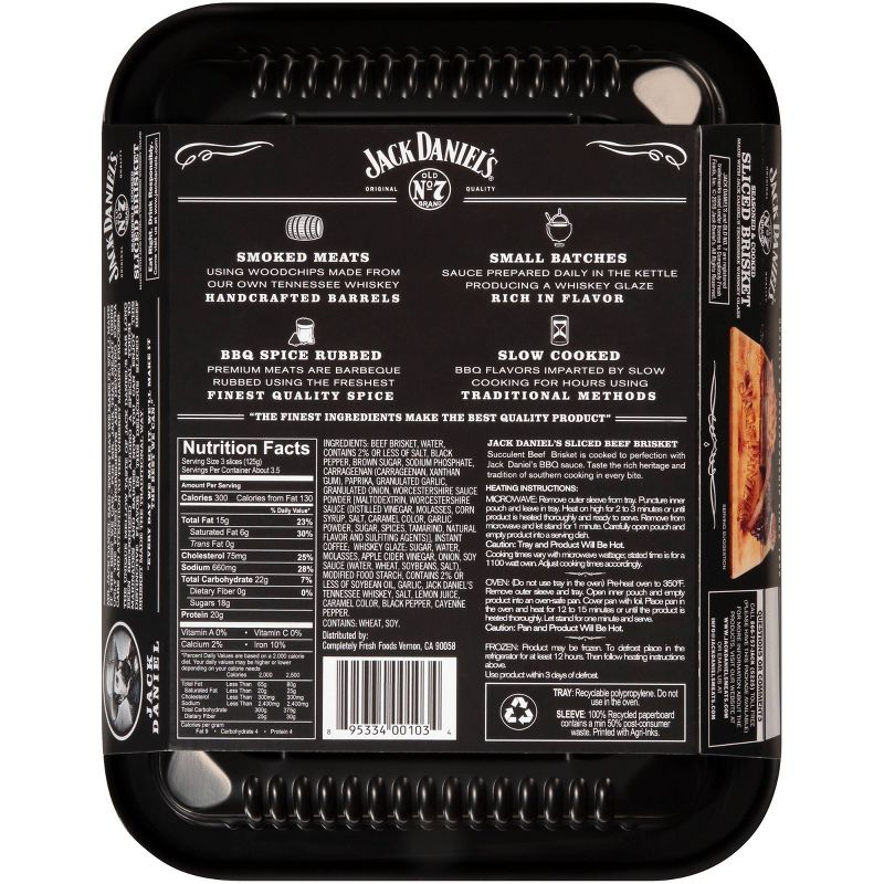 Jack Daniel's Seasoned, Cooked & Sliced Beef Brisket - 16oz