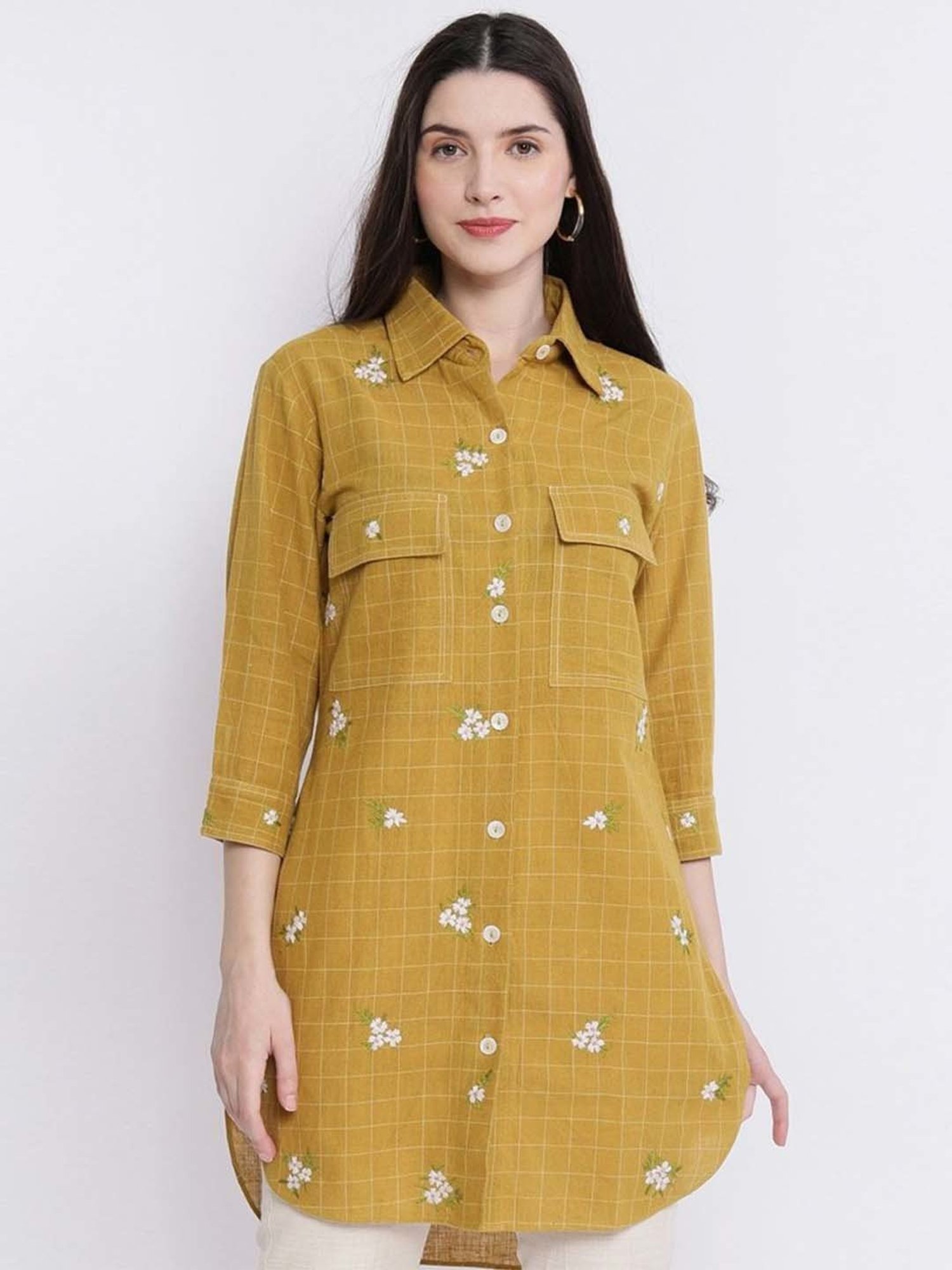 Mushio Mustard Haafiza Handwoven Cotton Shirt