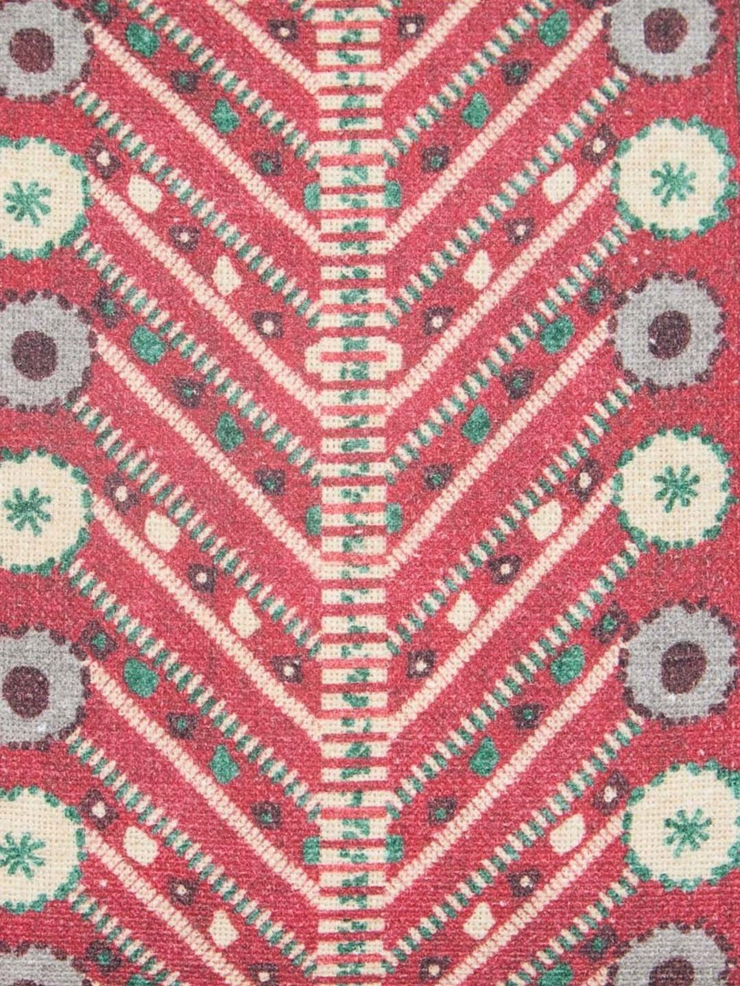 Fabindia Home Red Cotton Printed Fergana Cushion Cover