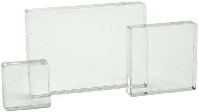 Apple Pie Memories Acrylic Stamp Block Set 3/Pkg-.5" Thick, 1.25"X1.25", 2"X2", 2.5"X3.5"
