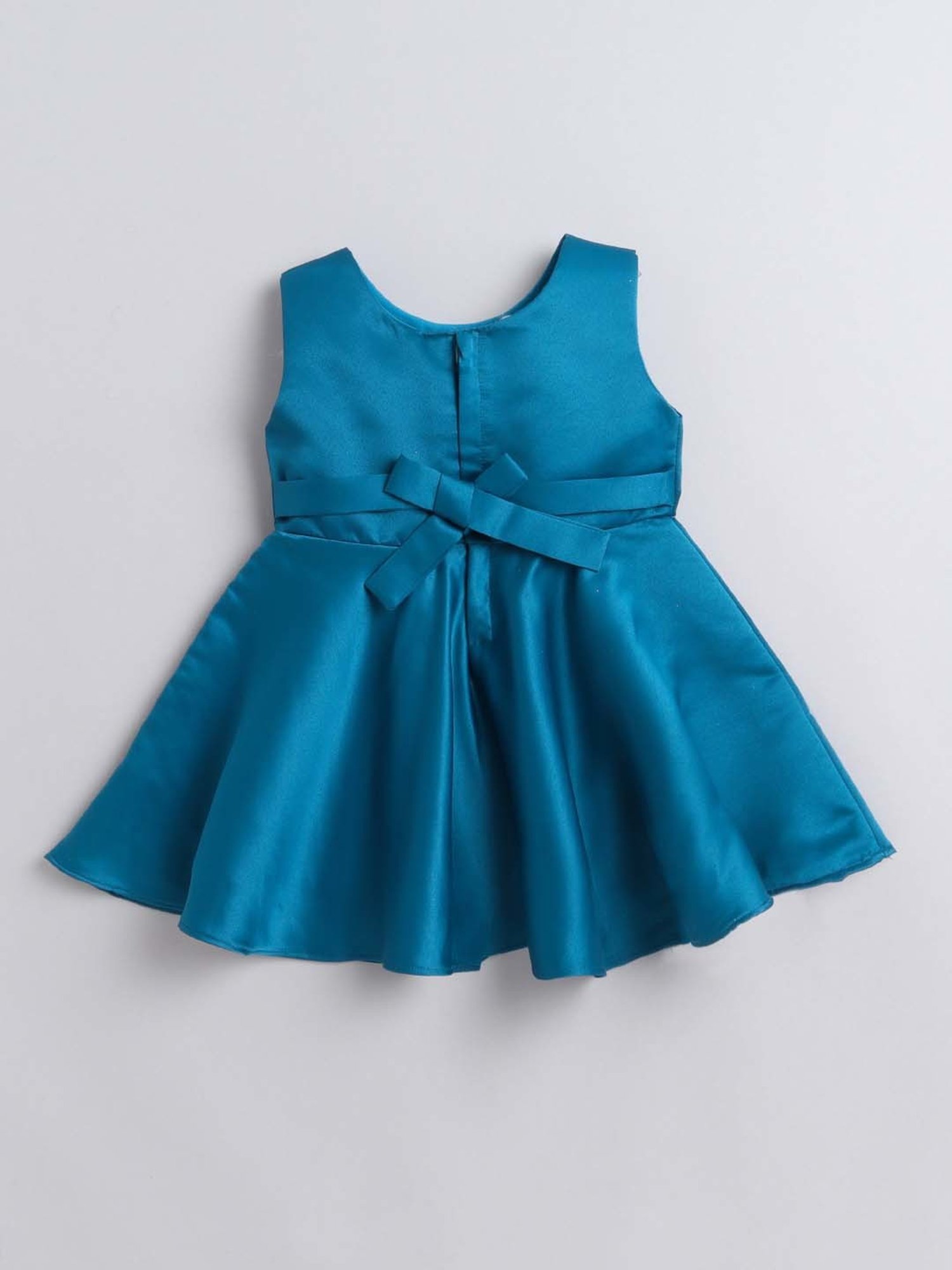 The Magic Wand Kids Teal Blue Applique Dress